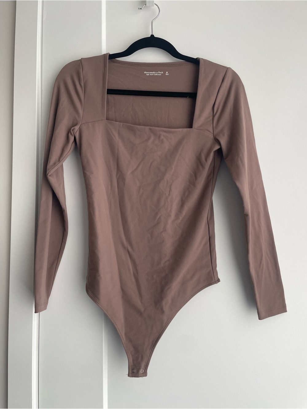 Abercrombie & Fitch Mauve Square-Neck Long Sleeve Bodysuit